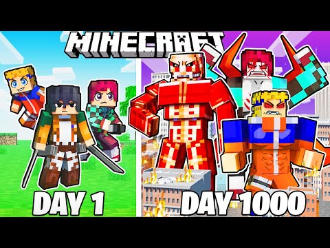 Surviving 1000 Days as ANIME in HARDCORE Minecraft!