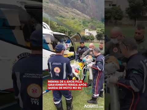 Menina de 4 anos fica gravemente ferida após queda de moto no ES