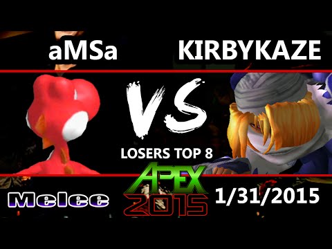 Apex 2015 - KirbyKaze (Sheik) Vs. aMSa (Yoshi) - Losers Top 8 - SSBM