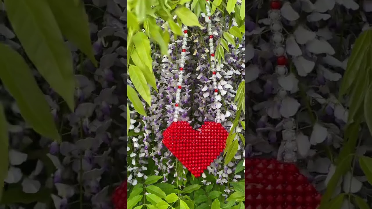 Sac en perles en forme de cœur ♥️ Fait-main | Handmade Beaded bag Heart