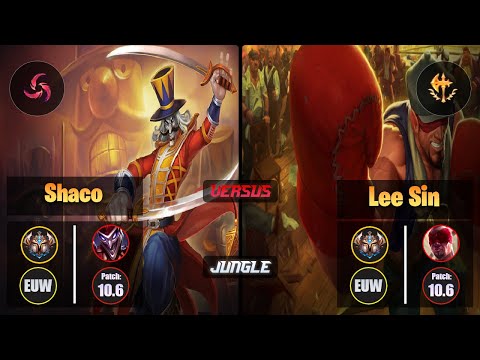 Challenger SHACO [Hail of Blades] (Jungle) VS  LEE SIN - Challenger EUW Patch 10.6