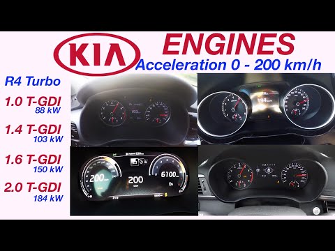 ACCELERATION 0 -200 km/h | KIA R4 Turbocharged Compilation | Stonic, ProCeed, X-Ceed, Optima GT