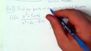 Rational Functions: Finding Points of Discontinuity (Holes) and Vertical Asymptoes