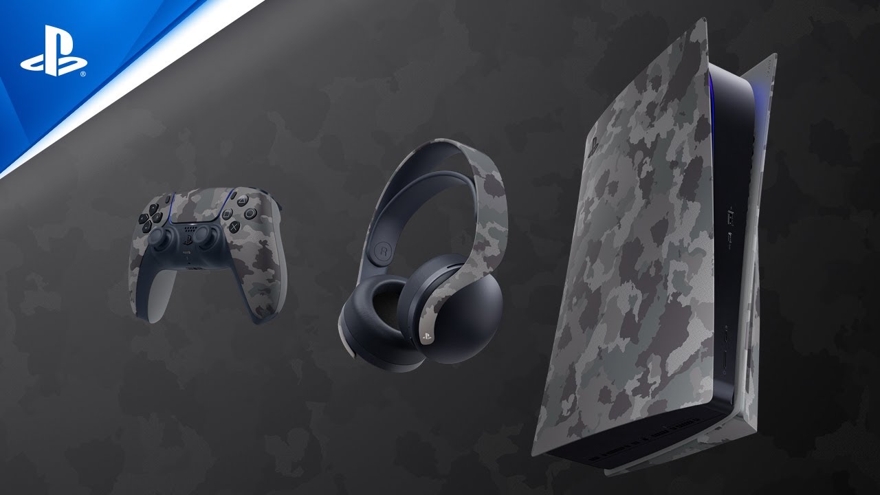 La colección Grey Camouflage formará parte de la gama de accesorios para PS5  a partir de otoño – PlayStation.Blog en español