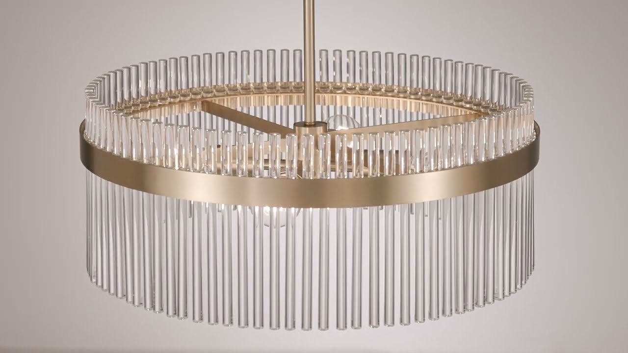 Video1 of Possini Euro Thaisha 20" Wide Brass and Crystal 4-Light Chandelier