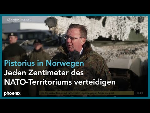 Björn Arild Gram und Boris Pistorius zum NATO-Manöver in Norwegen am 07.03.24