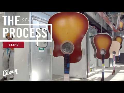Gibson 어쿠스틱 기타의 니트로 마감 공정