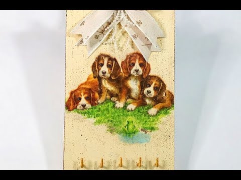 Cuelga llaves con tabla de corte y decoupage