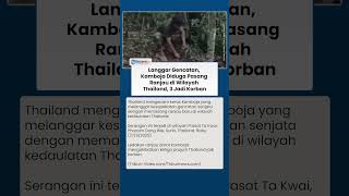 Ranjau Meledak Buat Thailand Murka, Tuduh Kamboja Langgar Gencatan Senjata dan Bunuh Prajuritnya