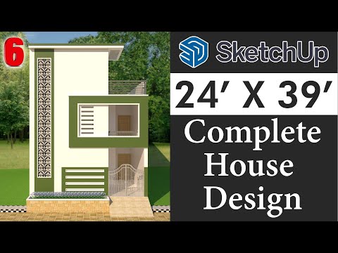 24 X 39 House Design in Sketchup for Beginners || Tutorial in Hindi