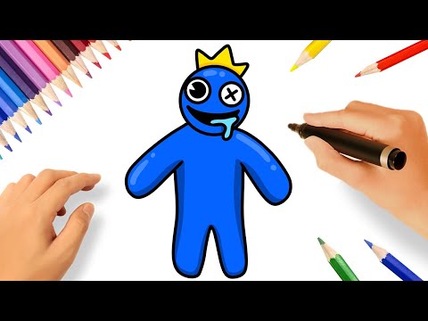 COMMENT DESSINER BLUE 🔵 | AMIS ARC-EN-CIEL | RAINBOW FRIENDS ROBLOX