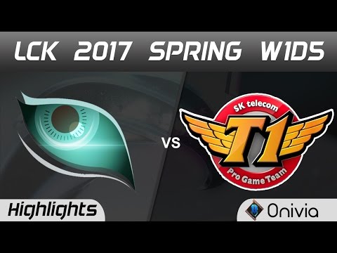 KDM vs SKT Highlights Game 1 LCK Spring 2017 W1D5 Kongdoo Monster vs SK Telecom T1