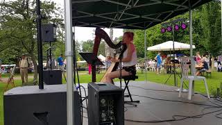 Anne Damink zingt en speelt harp &quot; Love Strikes van Katharine McPhee&quot;