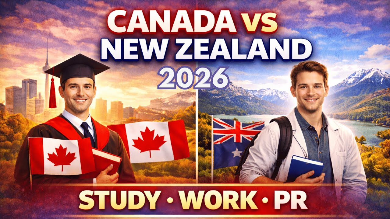 🇨🇦 Canada or 🇳🇿 New Zealand — A Comparison You’ve Never Seen! PR, Work Permit & Study Options 2026