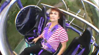 Adele Anderson of Fascinating Aida experiences the Rotorua Sky Swing