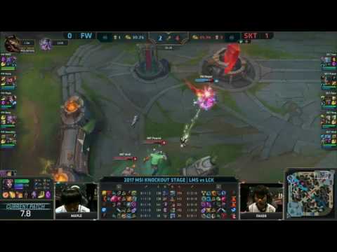 SKT VS FW Highlights | Semifinal MSI 2017 | Game 2