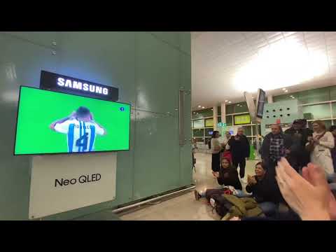 Barcelona airport reaction to Argentina winning the world cup 2022