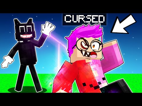 JUSTIN Gets CURSED By CARTOON CAT In MINECRAFT! (SUPER GLITCHY MODS INSTALLED!)