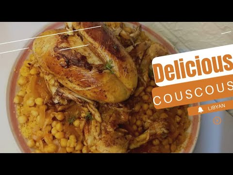 Libyan Couscous Recipe step by step|🍗 كسكسي ليبي مع دجاج مقلية | Libyan food 🇱🇾