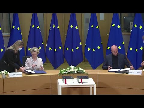 歐盟首腦簽署Brexit貿易協議 (EU heads sign Brexit trade deal)