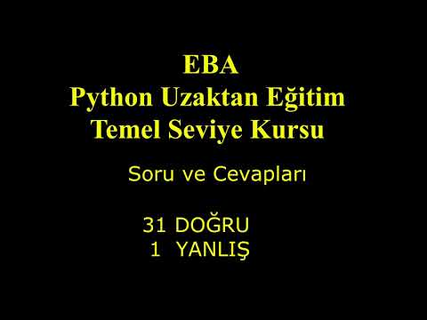 Python Uzaktan Eğitim Temel Seviye Kursu Soru ve Cevapları (12 Nisan - 19 Mayıs 2021)