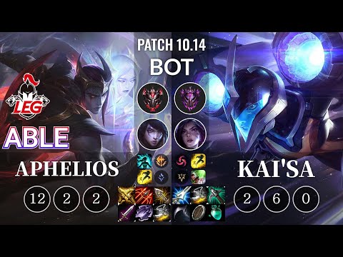 LEG Able Aphelios vs Kai'Sa Bot - KR Patch 10.14