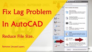 AutoCAD purge command, Fix lagging problem, Reduce autocad file size, Clean autocad drawing