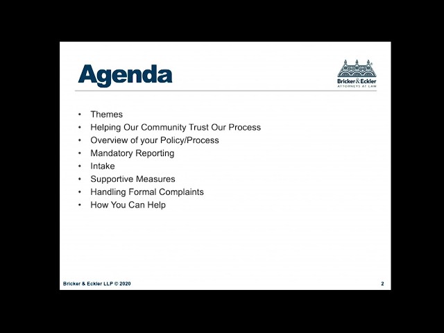 Thumbnail for video titled: Title IX Intermediate Training — September 2020