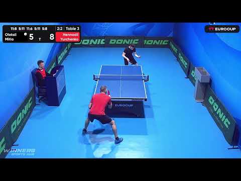 13:40 Oleksii Mitla 2 - 3 Hennadii Yurchenko 13.05.2023 TT Euro.Cup Ukraine Master. TABLE 3