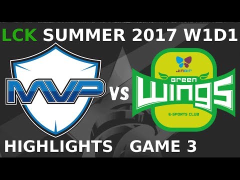 MVP vs JAG Highlights | Game 3 | LCK Summer W1D1 2017 | MVP vs Jin Air Green Wings