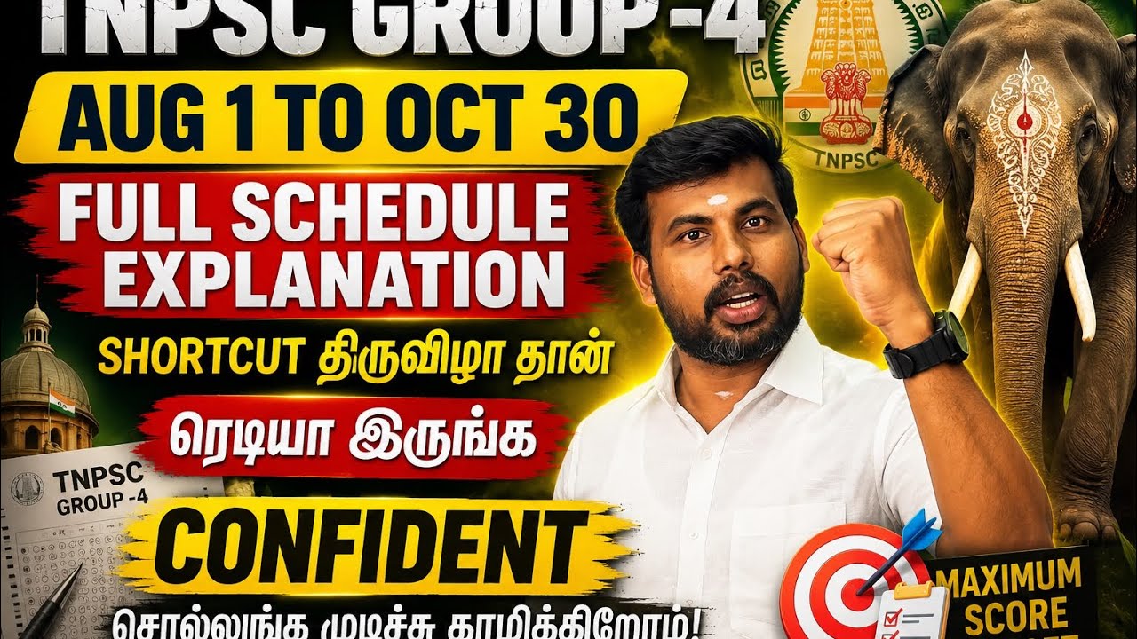 TNPSC GROUP -4 SCHEDULE UNIT WISE FULL EXPLANATION AUG PLAN DON'T MISS IT SHORTCUT திருவிழா தான் 🔥🔥🔥