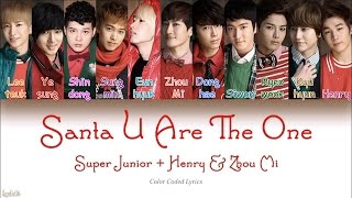 Super Junior + Henry &amp; Zhou Mi – Santa U Are The One (Color Coded Lyrics)