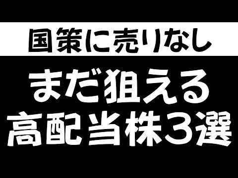 国が支援する高配当株3選