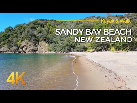 4K Virtual Kayak & Beach Walk at Sandy Bay Beach, New Zealand - Beach Perfection - 3 Cam