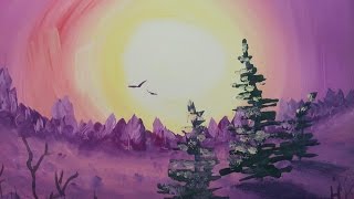 Смотреть онлайн Как нарисовать красивый закат Солнца красками