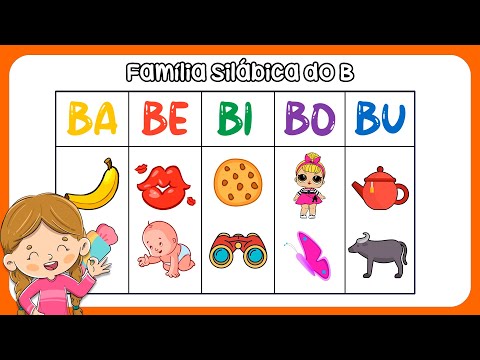 Família silábica do B | Família silábica completa |Sílabas para crianças| Aprender a ler e escrever