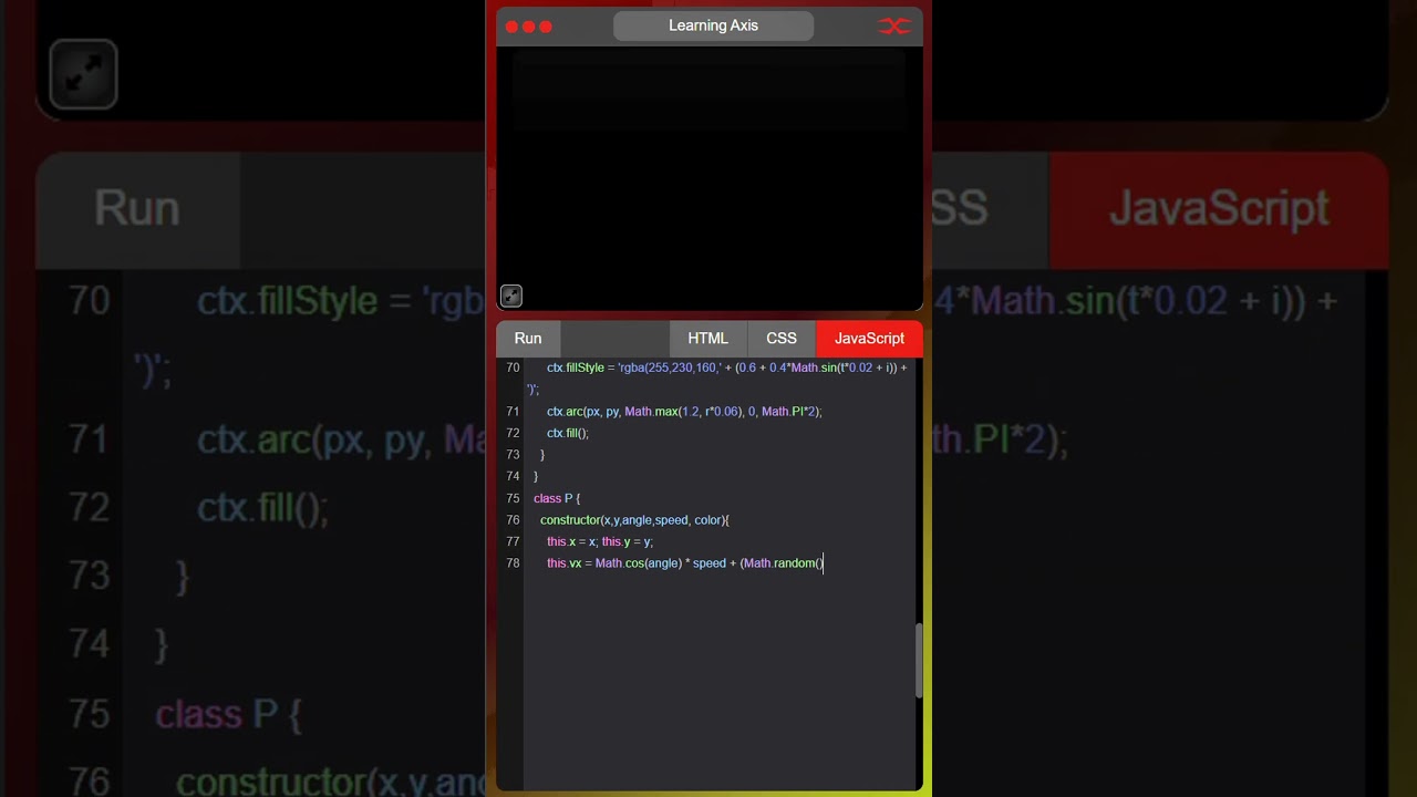 Star Disintegration | HTML CSS JavaScript