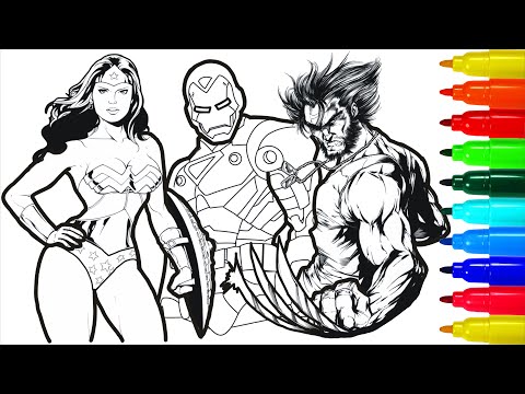 Wonder Woman Iron Man Wolverine Coloring Pages