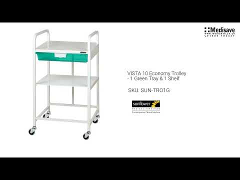 VISTA 10 Economy Trolley 1 Green Tray 1 Shelf SUN TRO1G