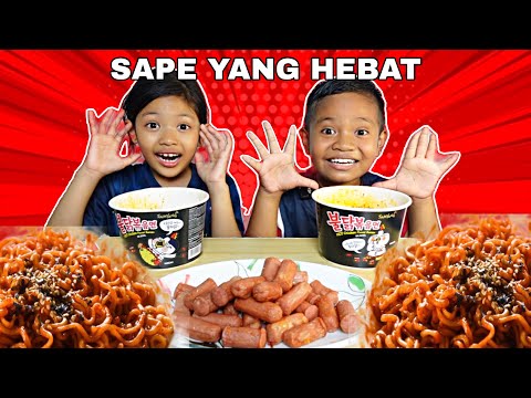 LAWAN MAKAN SAMYANG PEDAS SIAPAKAH YANG PALING HEBAT CACA ATAU RIDHO😱‼️