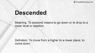 Descended Meaning