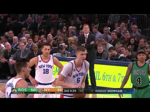 Kristaps Porzingis vs Boston Celtics 02.04.2017 (14Pts)
