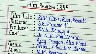 Film review writing || Film review- RRR || Film review writing class 12 || Movie review