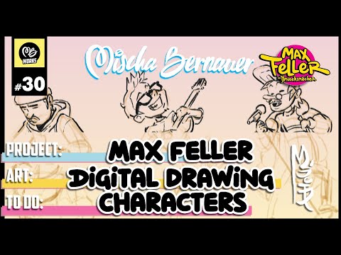 Mischa WORKS Max Feller Poster Illustration 04 sketch and ink characters