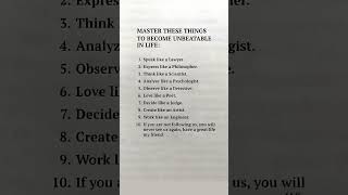 MASTER THESE THINGS TO BECOME UNBEATABLE IN LIFE #viral #viralvideo #video #viralshorts #viralshort