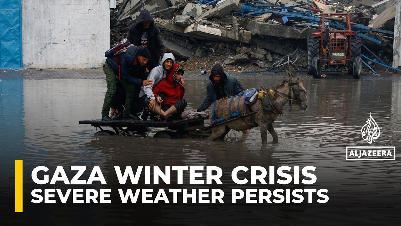 Heavy rains, strong winds continue to compound misery of displaced Palestinians in Gaza