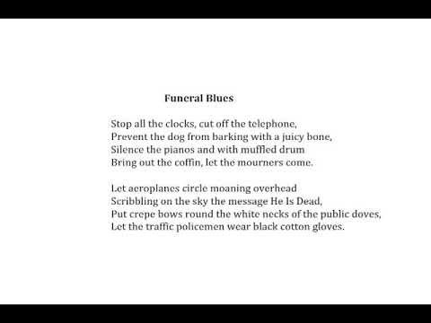 Auden's "Funeral Blues" read by Tom O"Bedlam.