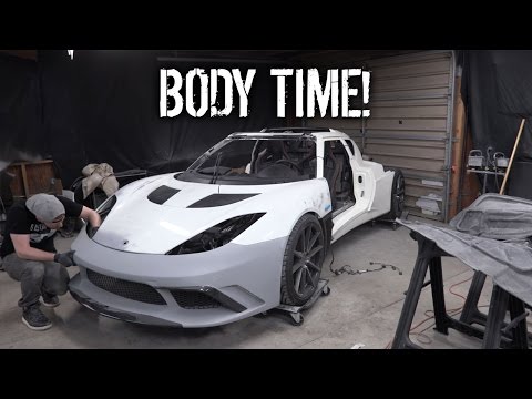 Budget Lotus Evora Pt 25 - Test Fitting The Body