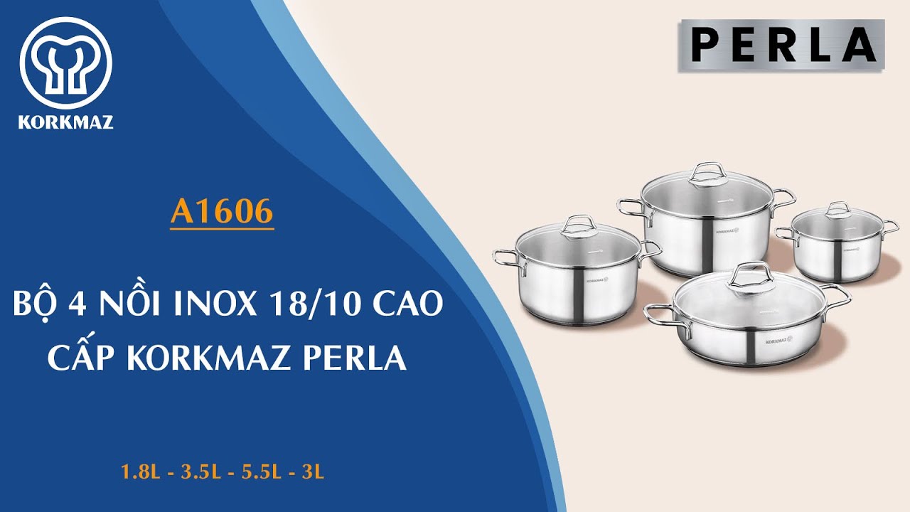 Bộ 4 nồi inox cao cấp Korkmaz Perla - A1606