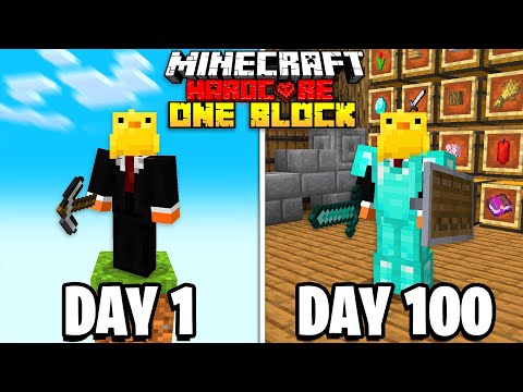 I Survived 100 Days on ONE BLOCK in Minecraft!